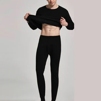 Pantaloni Barbati Lenjerie de corp Fleece Set Complet de Agrement Lung Johns Durabil de Piele-friendly Întinde Termică Termică Căptușite