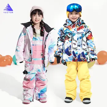 Impermeabile Jachete de Schi pentru Copii, Schi, Snowboarding Geaca de Ski Pantaloni de Baieti de Iarnă în aer liber Sacou de Schi Pantaloni de schi -20-30 grade