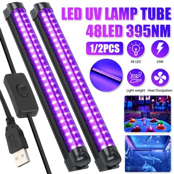 C2 10W 48LED UV Negru Tub de Lumină Port USB Lumina Violet KTV Dj Vopsea de Corp Fluorescen Poster Strălucire Întunecată Petrecere Etapă Blacklight