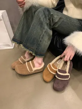 Pantofi De Iarna Pentru Femei Saboti Platforma Mocasini Blană De Sex Feminin Mocasin Rotund Toe Casual Adidas Toamna Apartamente Liane Din Piele Moc