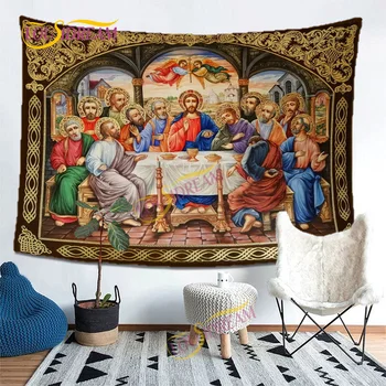Elemente creștine, Isus si Fecioara Maria tapiserie pat de Perete Hip hop dormitor psihedelice Boem arta de perete tapiserie.