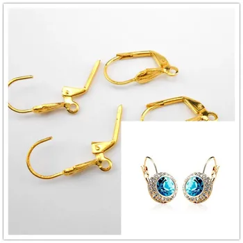 20PC producția DIY accesorii bijuterii cercei găsit aur cercei accesorii pătrat sculptat ureche cârlig ureche catarama parte ureche clip