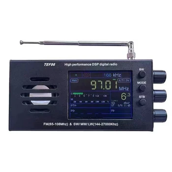 TEF6686 FM(65-108Mhz)&SW/MW/LW(144-27000Khz) DSP Receptor Radio RDS Cu Acumulator Durabil Negru