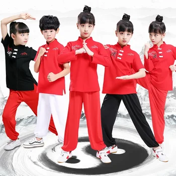 Copiii Wushu Costum Nou De Tineret Scurt/Lung Maneca Haine Tai Chi Elevii Kung Fu Performanță Îmbrăcăminte