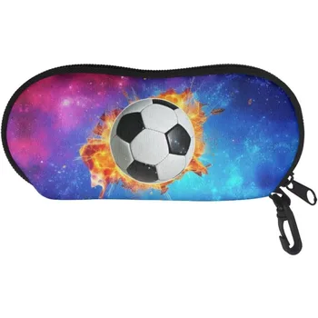 Galaxy Fotbal Ochelari De Caz Printuri Fermoar Husă Moale Ochelari Cutie De Depozitare În Aer Liber De Călătorie Portabil Anti-Presiune Ochelari De Soare, Geanta