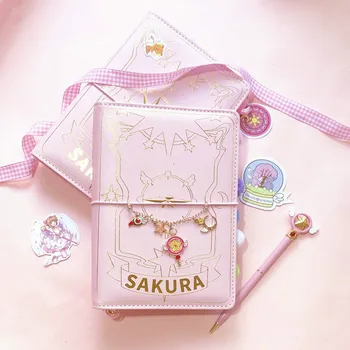Japoneze Sakura volante Jurnal Notebook Kawaii Jurnal de Călătorie Manual Spirala A6 Planificator de zi cu Zi Organizator Glonț Jurnal Roz