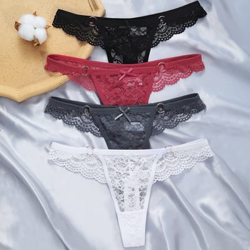 FNIO Sexy Lace Thong pentru Femei Chilotei fără Sudură Ciorapi-Plasă de Chiloți Florale G-String Doamnelor Lenjerie Transparent Erotic Chilotei