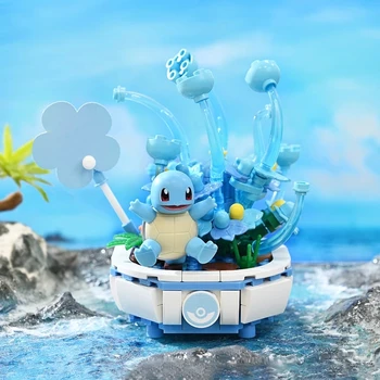 Noi Pokemon Bloc Pikachu Charmander Squirtle Model De Jucărie Acasă Decor Planta De Ghiveci De Flori Caramida Fată Jucărie Copil Cadou