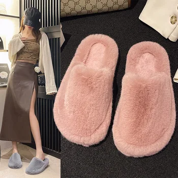 2023 Noi Femeile Acasă Papuci De Interior Dormitor Lumina Cuplu Bumbac Papuci De Casă Solidă Moale Flip Flops Iarna Cald Podea Diapozitive Pantofi