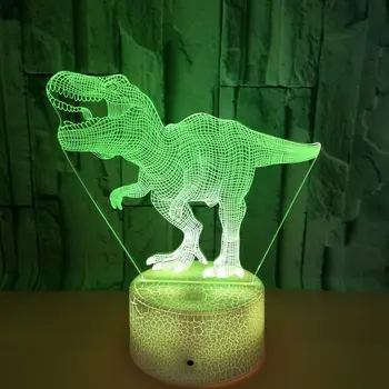 Nighdn Dinozaur 3D Led Lampă Iluzie Lumina de Noapte Camera de Atmosfera de Acasa, Lumini Decorative Copii Băieți Fete Cadou de Ziua de Crăciun