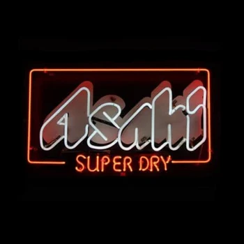 Asahi Super Dry Semn de Neon Lampa Cu Suport de culoare Albă Personalizate Handmade Real Tub de Sticlă Bar Magazin de Publicitate Decor Lumina de Afișare 24X15