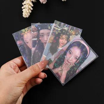 50Pcs/pachet Culoare Kpop Toploader Card Photocard Mâneci Fluture/Sakura/Fulg de nea/Stele Idol Carduri Foto de Protecție Sac de Depozitare