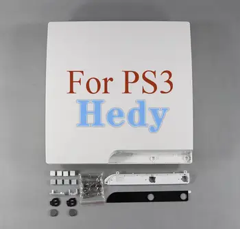 5sets Alb-Negru Carcasă Caz de Înlocuire Pentru Playstation 3 PS3 Slim 120G 320G Consola Masca Acoperire Cu Logo-ul