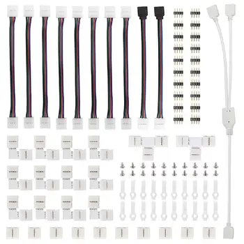 T50 4-Pin Conector de 10MM Terminal de Îmbinare L T I în Formă RGB LED Strip Light Bar Kit Adaptor Pentru 5050 Fuzibil Conector