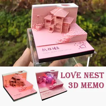 Memo Pad 3d Notepad Mini Moschee Model de Hârtie Sculptură Accesorii de Artă de Hârtie Cadou de Birou Nou Decor An Note Lipicioase I4g9