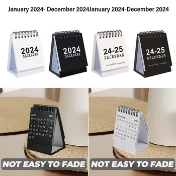 Mini Birou Notă Bobina Calendare 2024 2025 Delicate Simplu Flip Calendar Portabil Memo în Picioare Calendar de Birou pentru Biroul de Acasă