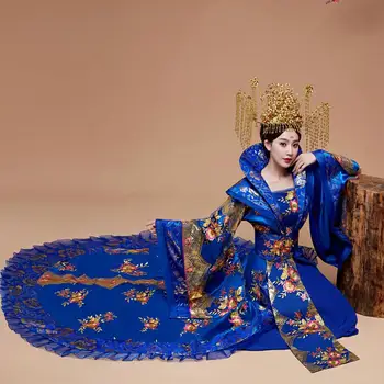 Tang Dynasty Regine, Printese Curtea Mare Mâneci Tinuta de Performanță Femei Vechi Han Rochii de Concubine Imperiale Coada costum