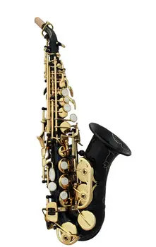 Instrumente Muzicale profesionale aur Negru Saxofon Sopran - B-Plat Alamă Înalte Mică de Îndoire Tub Saxofon