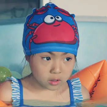 Copii Pălărie de Înot pentru Copii de Desene animate de Imprimare Înot Pălărie cu Respirabil de Înaltă Elastic uscare Rapida Ureche de Protecție pentru Înot la Piscină