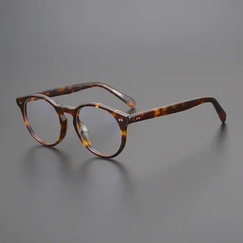 Vintage rotund cadru acetat Bărbați dimensiunea 49 ochelari baza de prescriptie medicala cadru de Top pentru femei brand optice ADĂUGA în interiorul progresivă ochelari