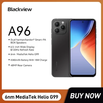 Blackview A96 Android 13 Smartphone-uri Helio G99 Octa Core 12GB+256GB 4G Telefon Mobil 6.5 Inch 2.4 K Afișa 4380mAh 48MP Camera NFC