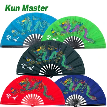 Tai Chi Fan Bambus Kung Fu, Arte Martiale 34 Cm Fanii Wushu Art Martiaux Cosplay Spectacol De Dans Fan Red Kun Master