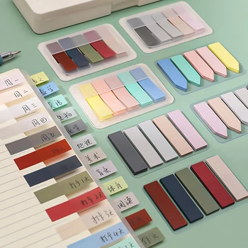 100Sheets Vintage de Culoare Drăguț Transparent Lipicios Note Paster Sticker Creativ Pet Notepad Index Steaguri Puncte Cheie Etichetă Marcaj