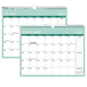 Agenda Organizator 2024 Mare Calendar de Perete Timp de Planificare Programul de zi cu Zi limba engleză Agățat ordinea de zi Pentru a-face liste Program Planner