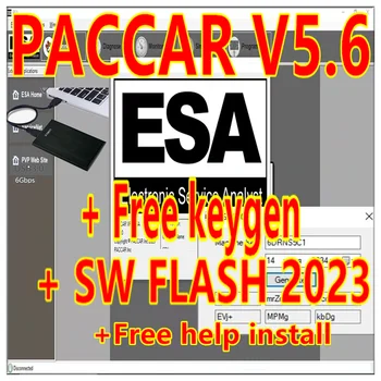 Cele mai noi 2023 ESA Electronice Analist Servicii 5.6 + 2023 SW FIȘIER FLASH+keygen DEBLOCARE pentru Paccar