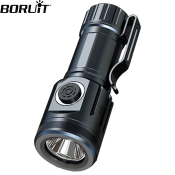 BORUiT S60 EDC Breloc Lanterna LED-uri Super Luminoase de Tip C Lanternă Reîncărcabilă Impermeabil Pix Clip de Urgență Felinar