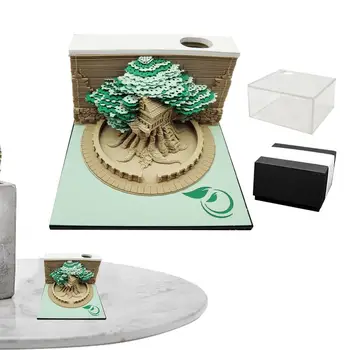 3D Artistice Memo Pad Rupe Copac Sculptura Memoscape Pad Memo 3D Pad Pentru DIY Decorare de Cadouri Hârtie Sculptură de Artă
