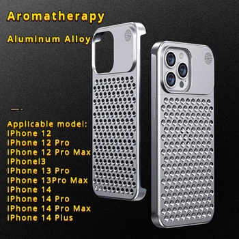 Carcasă din aluminiu pentru iPhone15 Caz Aromoterapie Gol Disipare a Căldurii Anti-toamna Potrivite Pentru 15pro 15promax 14 14pro 14promax