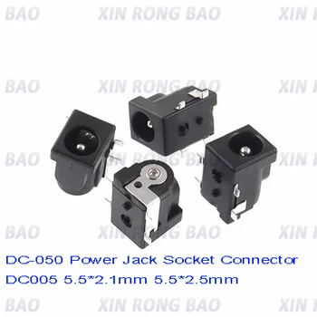 10buc SMD DC-005 DC-050 DC Priza Jack Conector DC005 5.5*2.1 mm 5.5*2.5 mm 2.1 / 2.5 soclu Rotund acul Negru