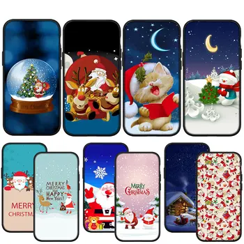 Crăciun fericit, Moș Crăciun Cerb Pisica Carcasa pentru iPhone 14 13 12 Mini 11 Pro X XR XS Max 6 7 8 Plus 6s + SE 2020 Telefon Acoperi Caz