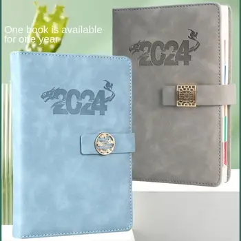 A5 2024 Notebook Planificator de Cadouri Hârtie cu Indicele de Tag-uri de zi cu Zi Plan de Programul Notepad 400 de Pagini Papetărie de Birou 365 de Zile Jurnal de Carte