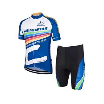 2016 Sport biciclete MTB Tricouri pantaloni Scurți seturi albastru cu maneci scurte Ciclism îmbrăcăminte Costume de biciclete jersey top de sex masculin vară