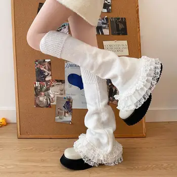1 Pereche Femeile Y2K Lolita Stil Retro Dantelă Picior Cald Modă de Culoare Solidă Toate-Meci de Personalitate Decorative Șosete Acoperi
