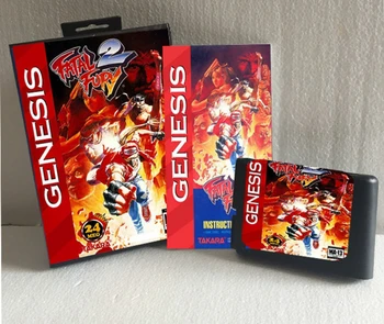 De Vânzare la cald Fatal Fury 2 Cu NOI, Cutie Si Manual de Carte 16Bit MD Carte de Joc Pentru Sega MegaDrive Geneza Console