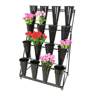Flori proaspete Magazin Stand Metalic Mobil Fier Multi-strat de Flori Rack de Afișare Flori Găleată Rack Balcon Decoratiuni Plante Stea