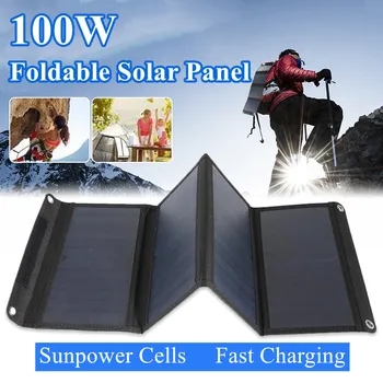 100W Pliabil Panou Solar de Încărcare Rapidă de panouri Solare Sunpower Mobil USB DC Tip-C Încărcător pentru Drumeții în aer liber Camping Putere Mobil