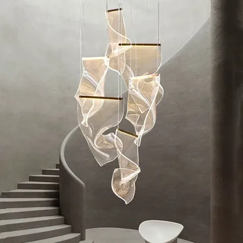 Creative Acrilice Candelabru Duplex Villa Cladire Scara De Iluminat Sala De Mese Nordic Designer Italian Lampa Living Birou