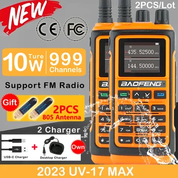 2PACK Baofeng UV-17 MAX 10W Patru Benzi de Frecvențe Copia Walkie Talkie cu Rază Lungă Portabil Radio FM Amator Profesionist 2-Way Radio