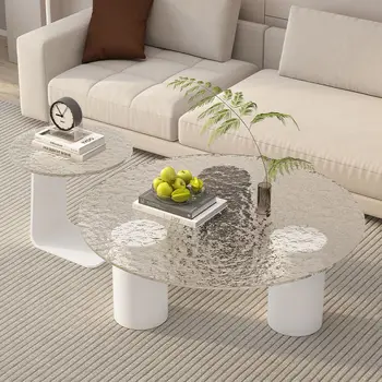 Lumina de lux în stil modern simplu masuta de cafea de sticla sufragerie, de uz casnic round rock placa apartament masă masă laterală combinație