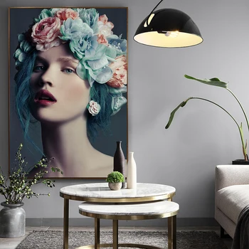 Frumusete moderne cu flori Pictura Panza Albastru Postere și de Imprimare imagini de perete pentru camera de zi pictura arta Decor Pentru Dormitor