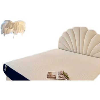 Petale de tehnologie tesatura de pat, modern și simplu, pat dublu, lumina lux crema de mireasa stil pat, fată nouă pat
