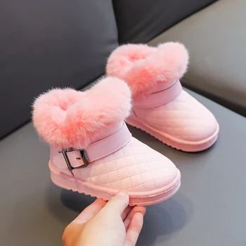 Iarna pentru Copii Fete Casual, Cizme de Zapada Versatil Stil coreean Alb Simplu Impermeabil Copii Moda Băieți Rotund-deget de la picior Glezna Cizme