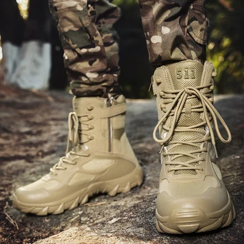 Barbati Cizme din Piele Waterproof Lace-Up Boot Militar Barbati Moda de Iarnă Glezna Usoare Pantofi pentru Bărbați de Iarnă Casual Non Alunecare