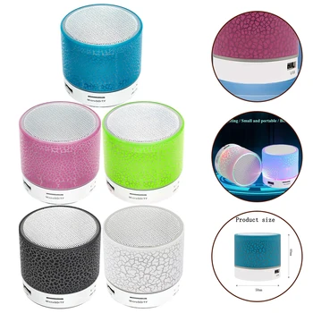 Mini Crackle Wireless Speaker Difuzor Portabil Cu Led Luminos Boxe Cadou De Uz Casnic În Aer Liber Reîncărcabilă Caseta De Sunet