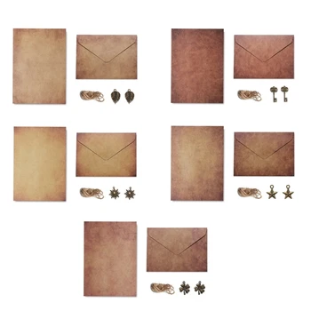 10 Seturi Scrisoare de Hârtie Mici de Epocă Plicuri Set Vintage de Hârtie și Plicuri N0HC