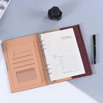 A5 Inel Binder Reîncărcabile Planificator Notebook Jurnal Jurnal cu Card Suport Stilou Buton Magnetic Papetărie Card Stilou Buzunare